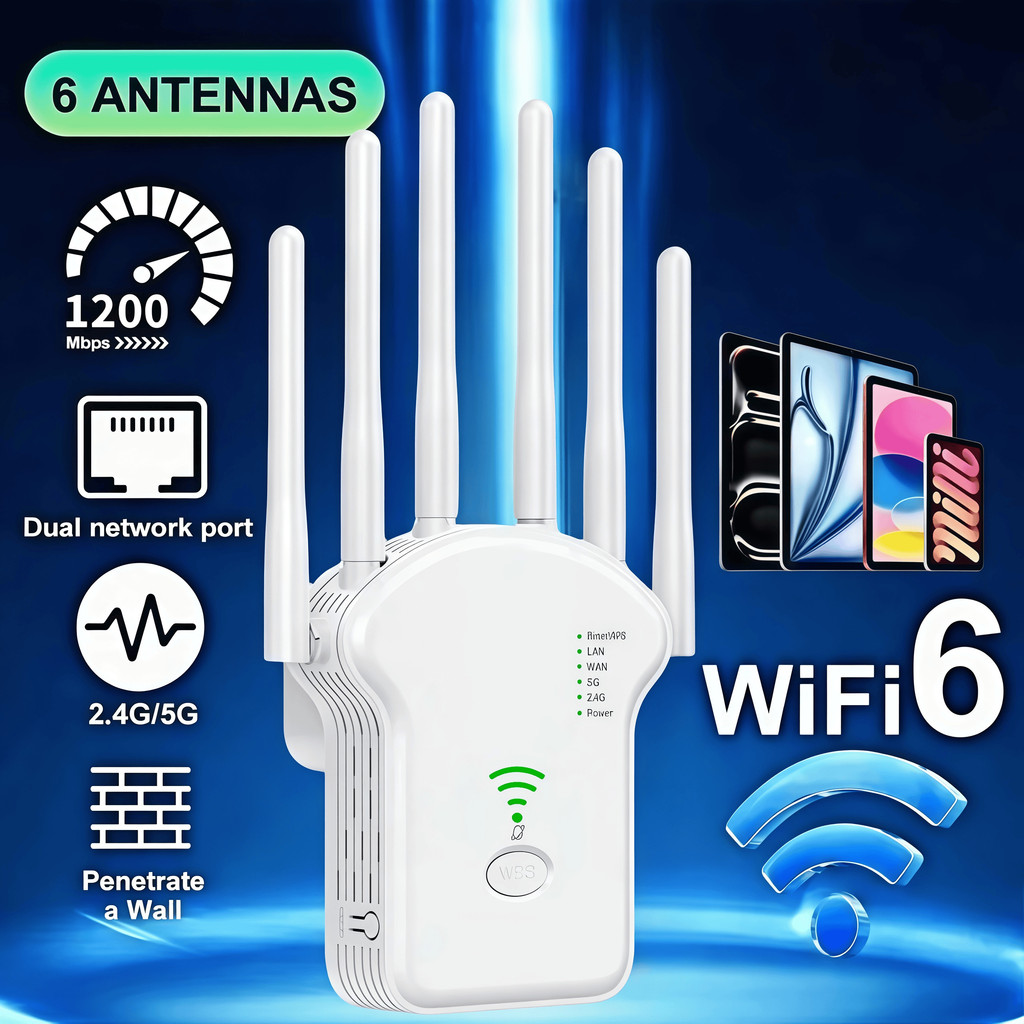 Repetidor Wifi 2800m 6 Antenas Roteador Amplificad