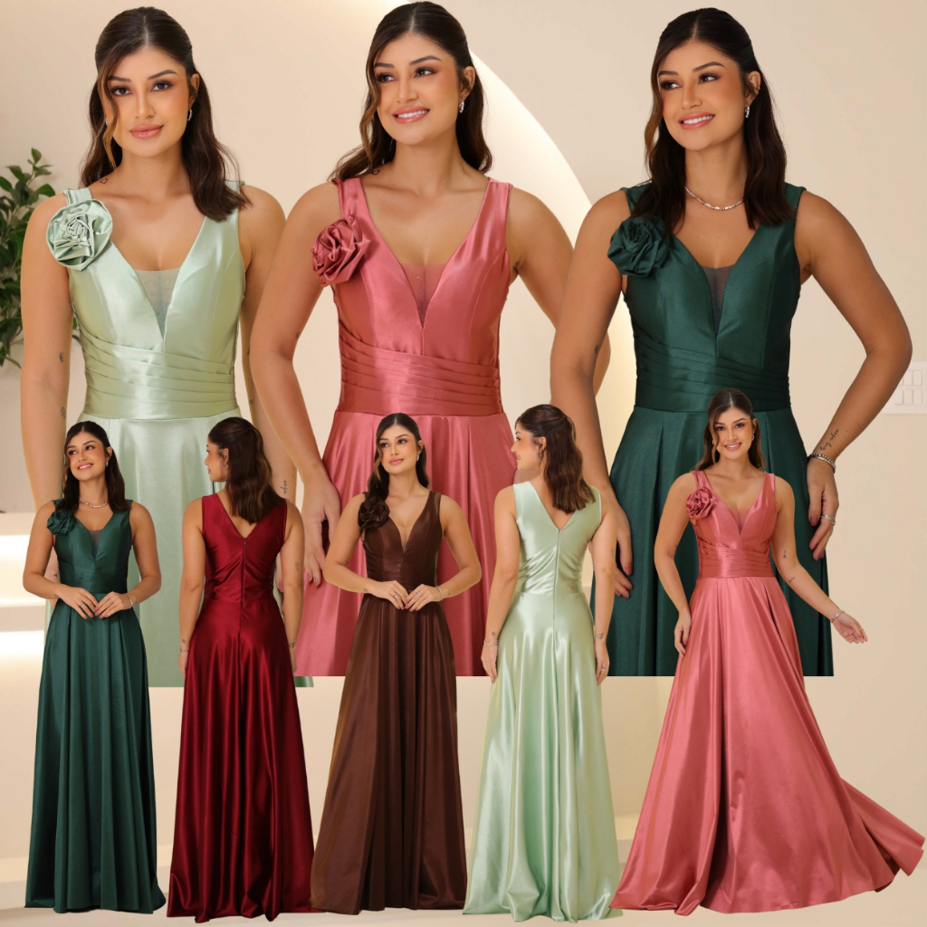 Vestido Feminino Longo Festa Madrinhas de Casament