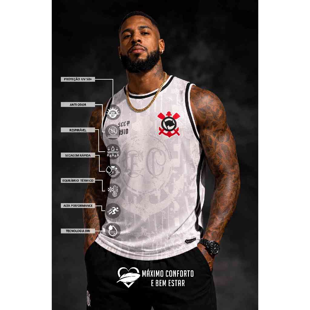 Camiseta camisa Regata Torcedor Torcida Timão Gav