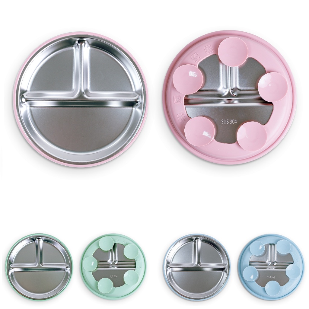 Prato Bebê Infantil Criança 3 Divisórias Inox S