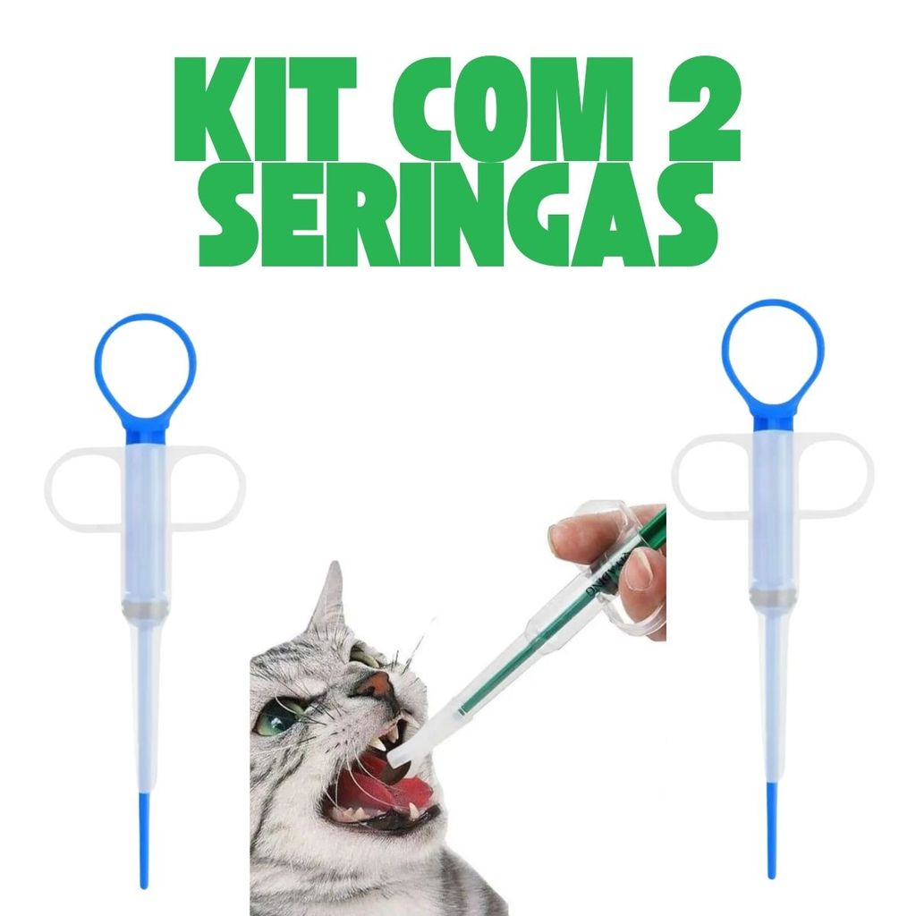 Kit 2 Seringa Aplicadora Fácil para Cachorro Gato