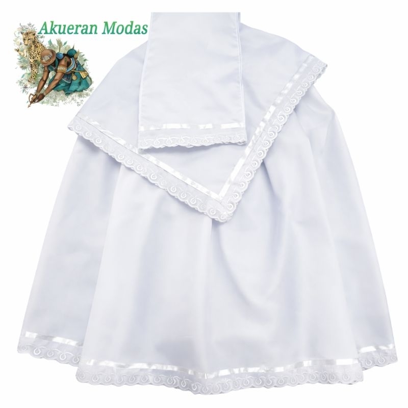 Conjunto 3 Peças Branco Umbanda e Candomblé  Sai