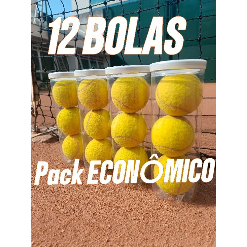 12 bola de tenis tubo c/ 12 bolas de tenis USADAS 