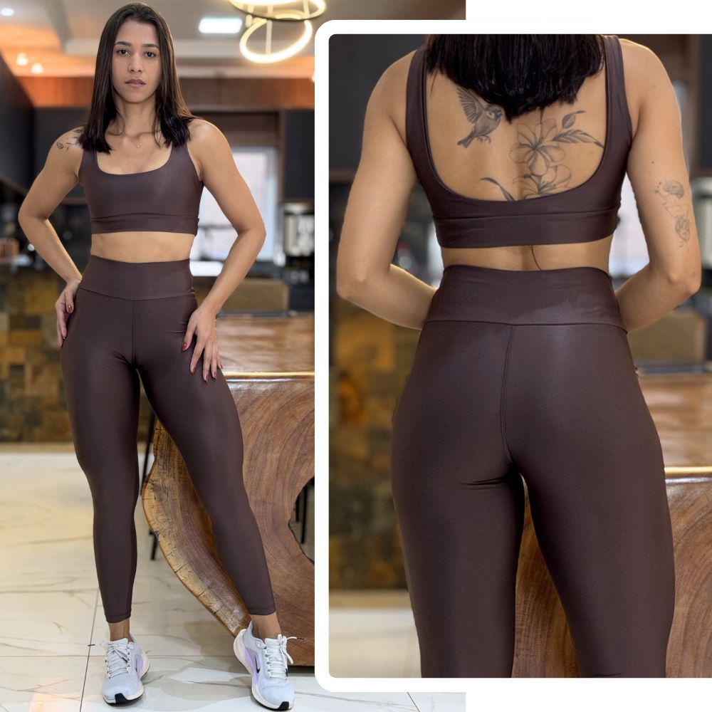Conjunto Feminino de Academia Calça Legging + Top