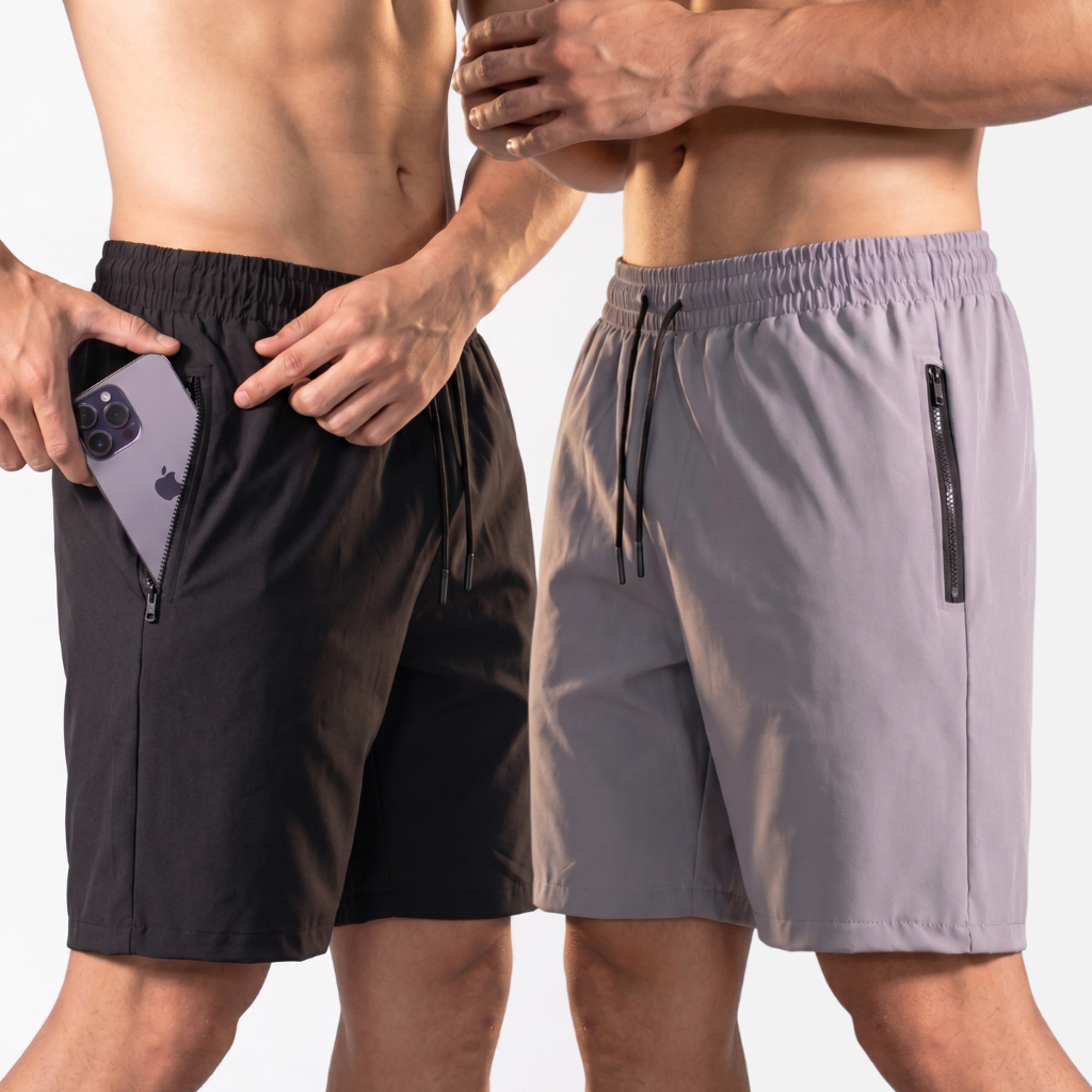 Kit Com 2 Bermudas Tactel Elastano Masculina Bolso