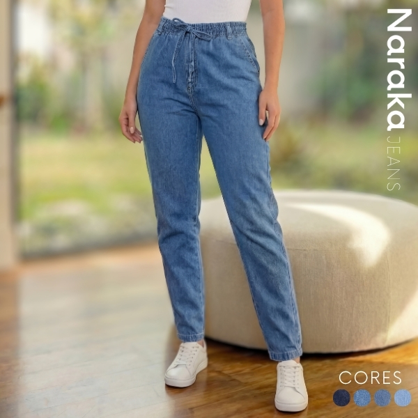 Calça Jeans Feminina Capri Tecido Leve Cintura Al