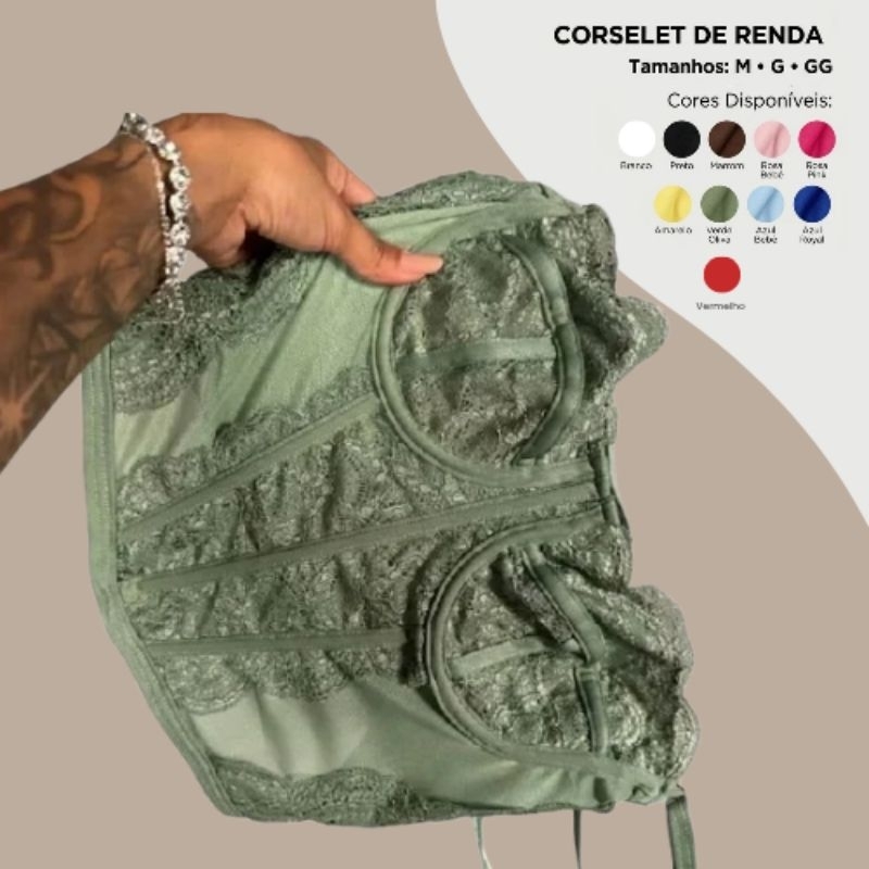 Corselet Cropped Renda Alça Regulável Blusa Tend