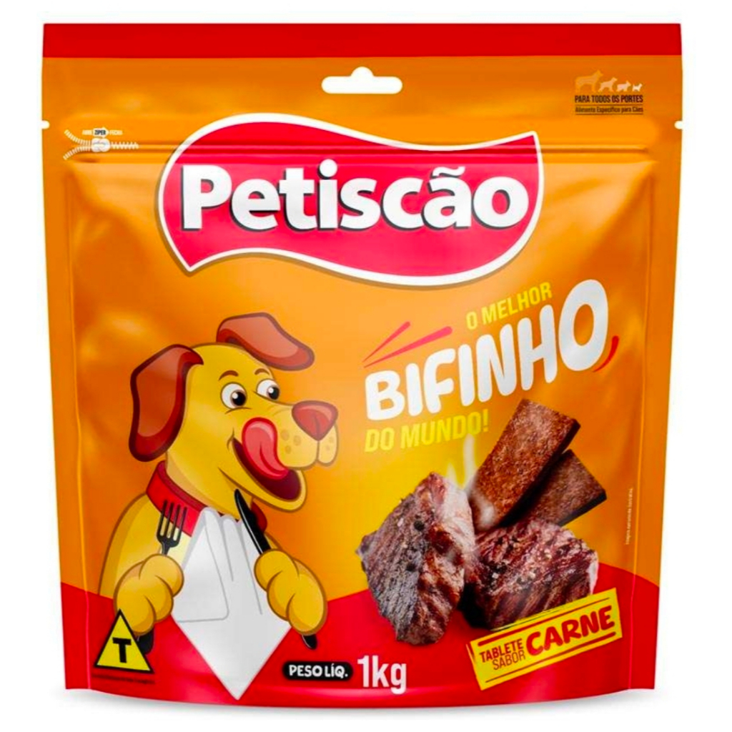 Bifinho Petisção  Sabor Carne Tablete 1kg