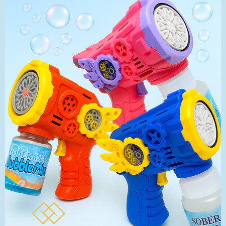 Pistola Lança Bolha Infantil Led Colorido Lança