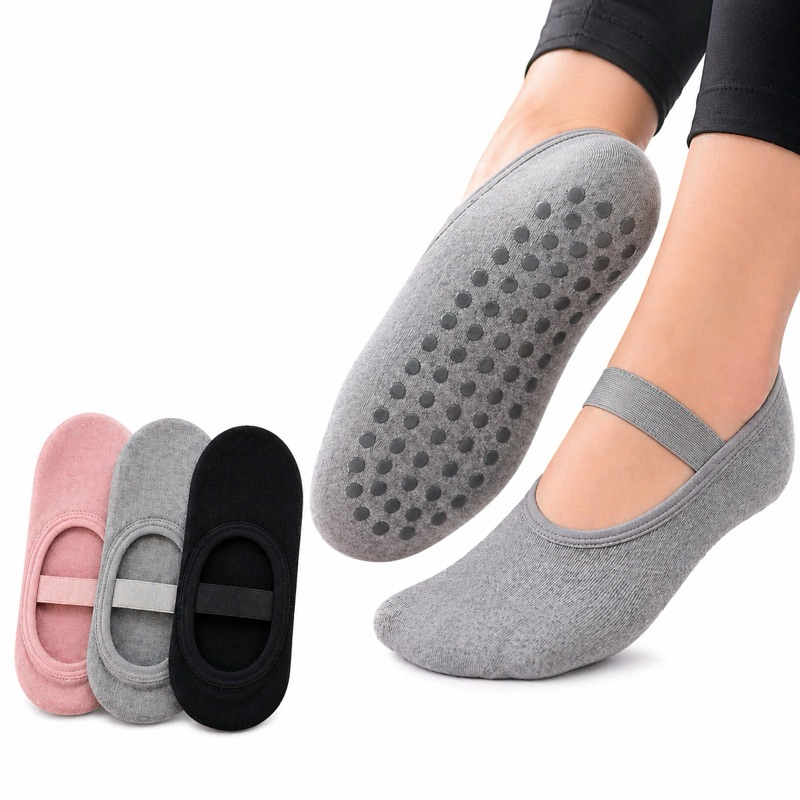 Meia Pilates Kit 3 6 9 pares Antiderrapante Femini