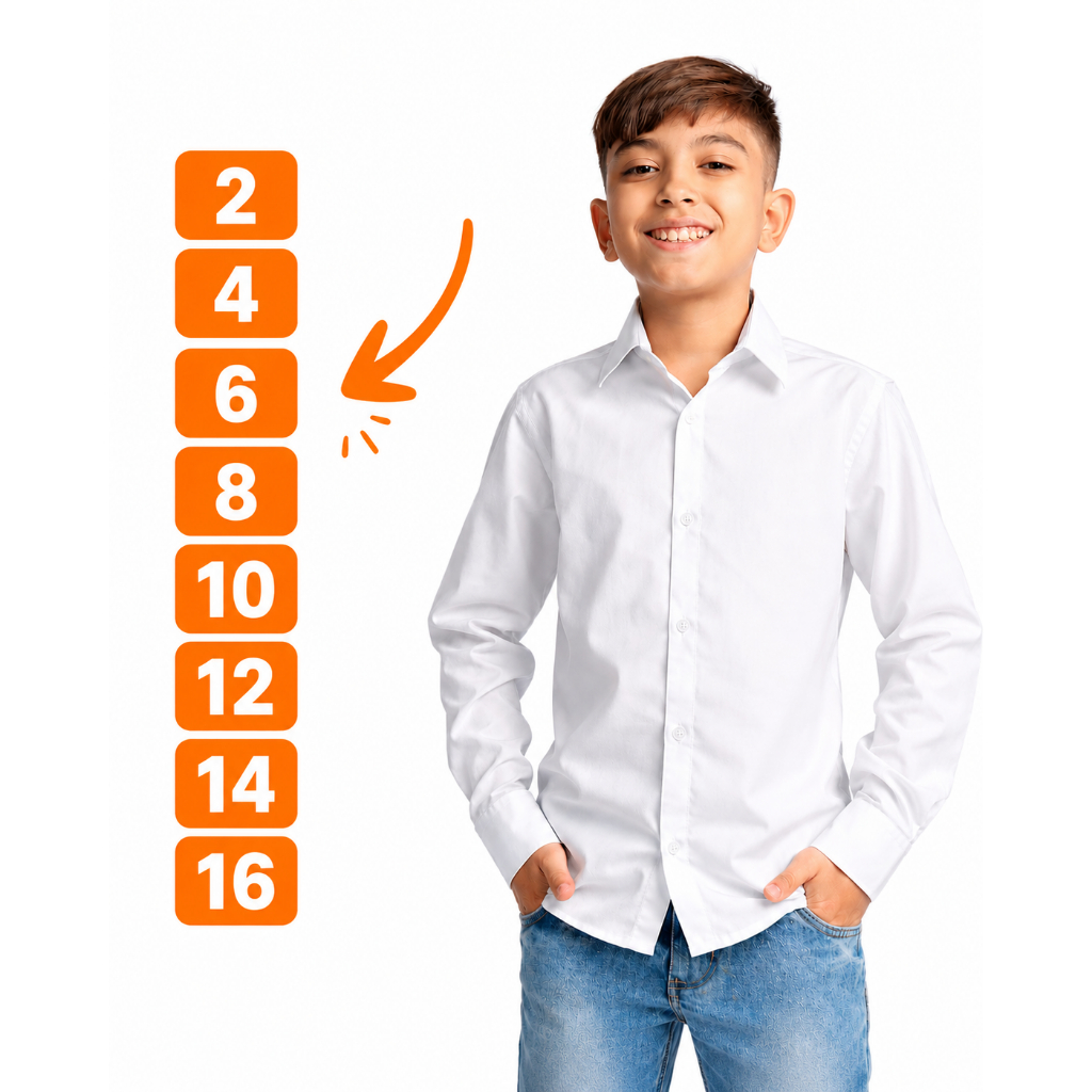 Camisa Infantil Social Manga Longa no microtec bra