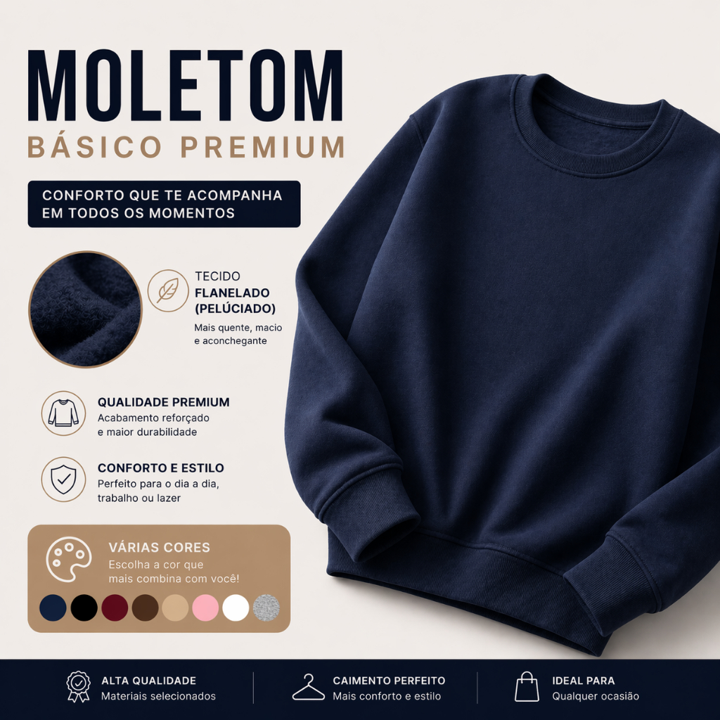 Abrigo Moletom Unissex Sem Capuz Flanelado Pelucia