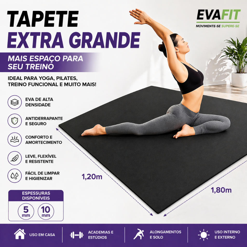 Tapete EVA Extra Grande 1,80×1,20 Fitness Yog