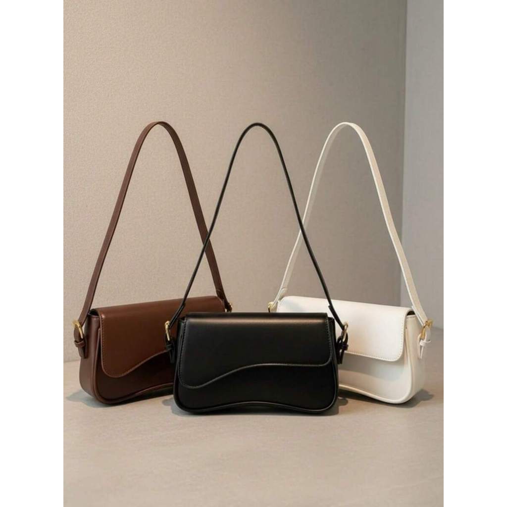 Kit 3 Bolsa feminina Assimétrica com regulagem na