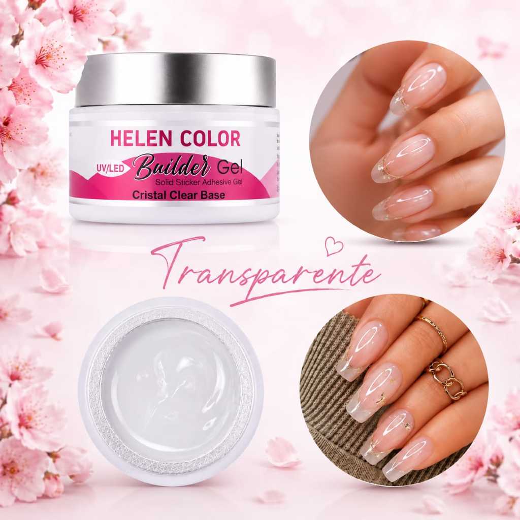 Gel Sólido transparente, Renda, Nude + Cores 15g 
