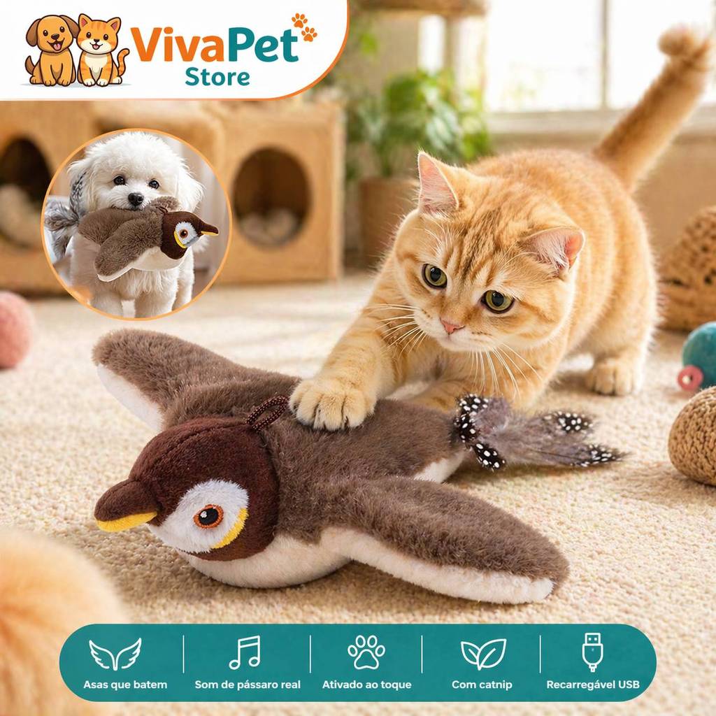 Brinquedo Interativo para Gato Pássaro Eletrônic