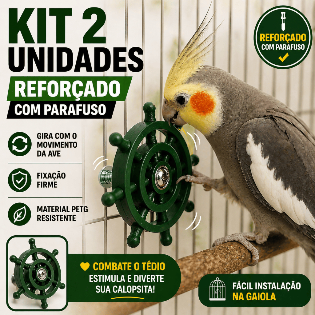 Kit 2 Brinquedos Giratório para Calopsita | Refo