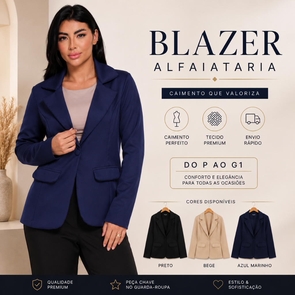 Blazer Feminino Alfaiataria Longo Maxi Casaco Tern