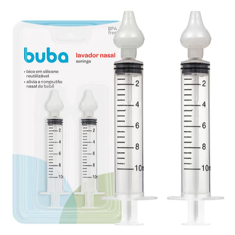 Lavador Nasal Seringa Com Ponta Em Silicone 2 Unid