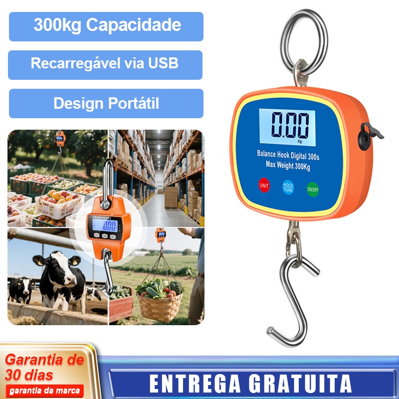 Balança Digital Suspensa 200kg /300kg/500kg Alta 