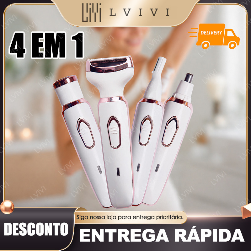 Barbeador Elétrico 4 Em 1 Para Mulheres Remoção