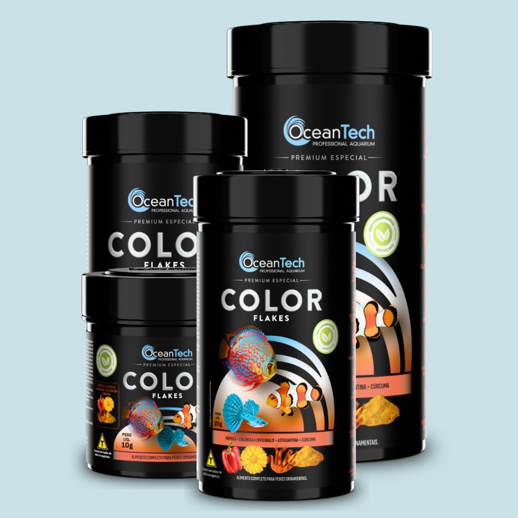 Ração Color Flakes OceanTech Realça Cores com C