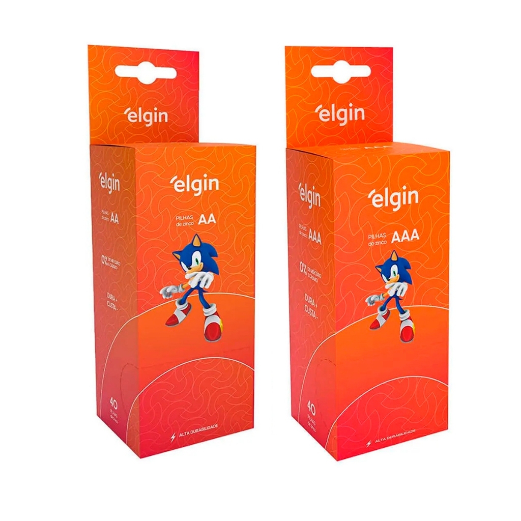 Elgin Zinco Carvão AA Comum ou AAA Palito 1 ou 2 