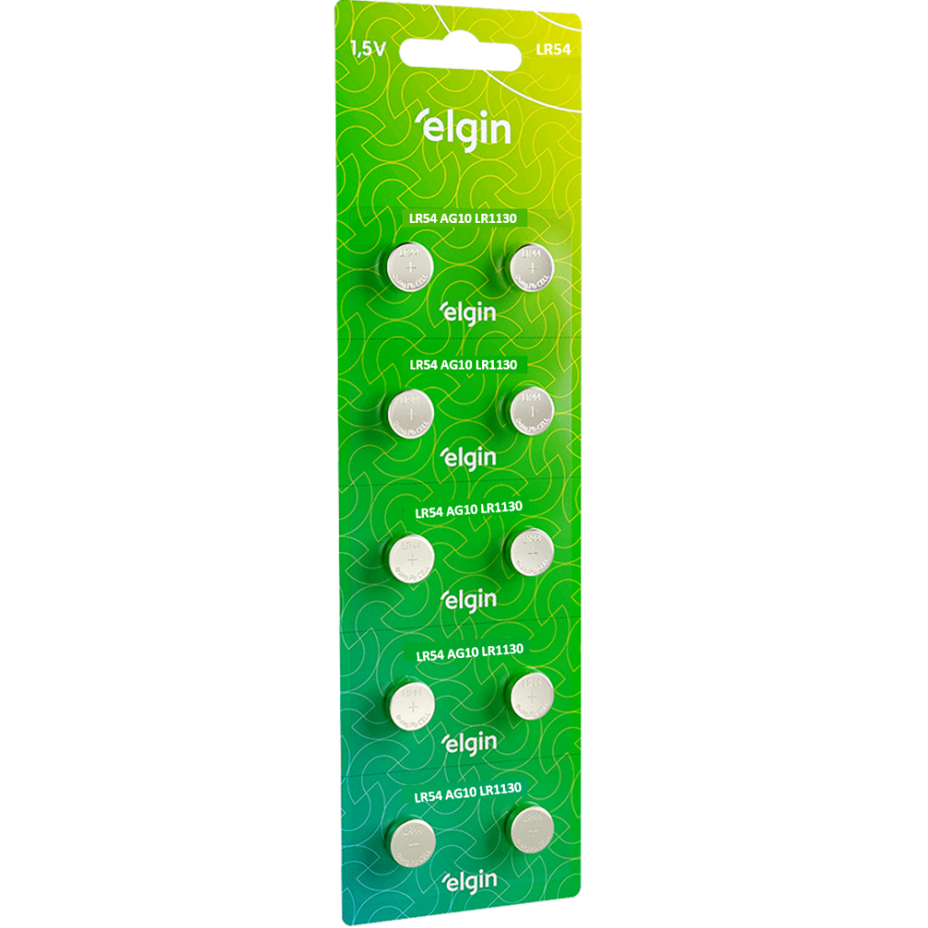 10 Bateria Pilha LR54 Ag10 Lr1130 Elgin Original P