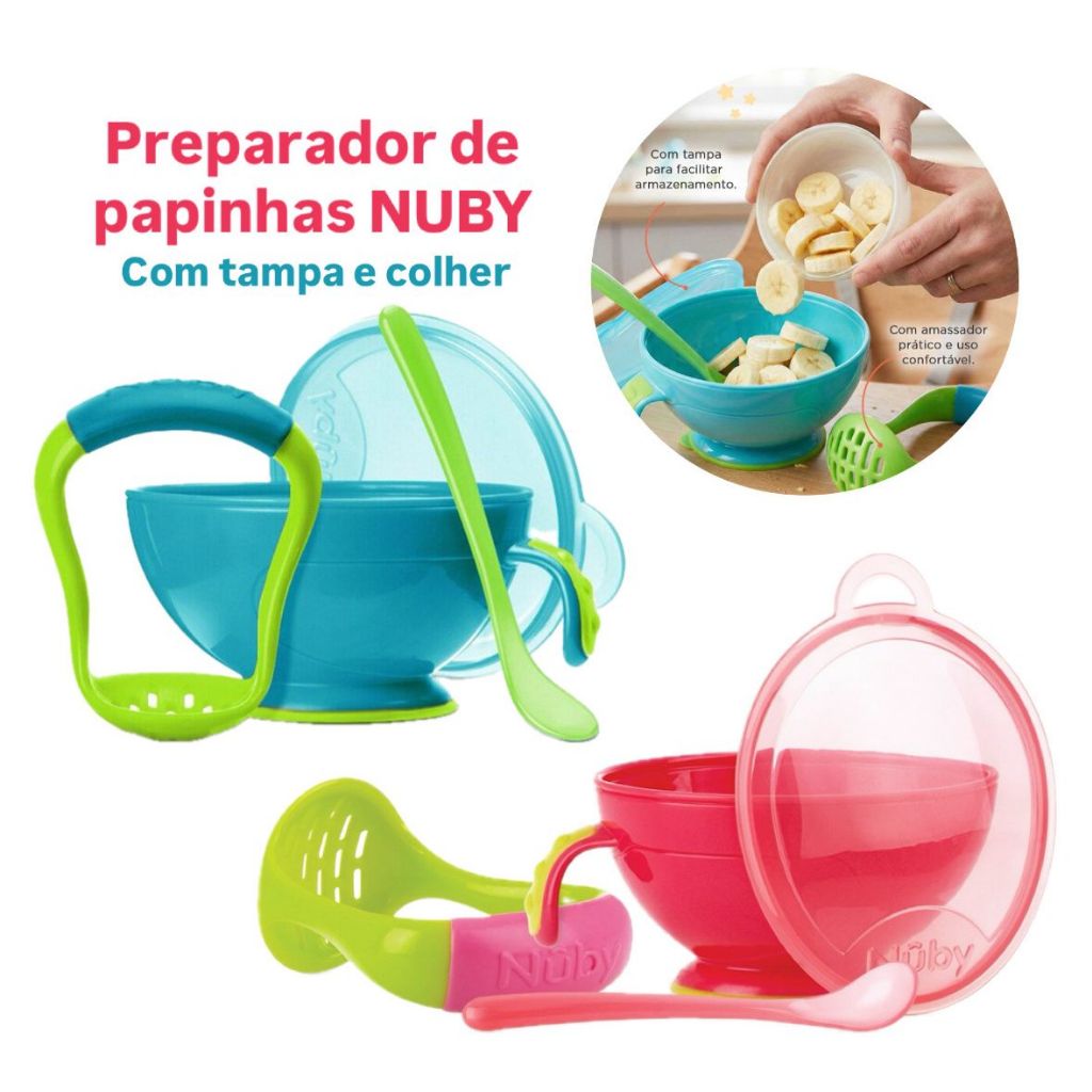 PREPARADOR/AMASSADOR DE PAPINHAS DE BEBÊ COM TAMP