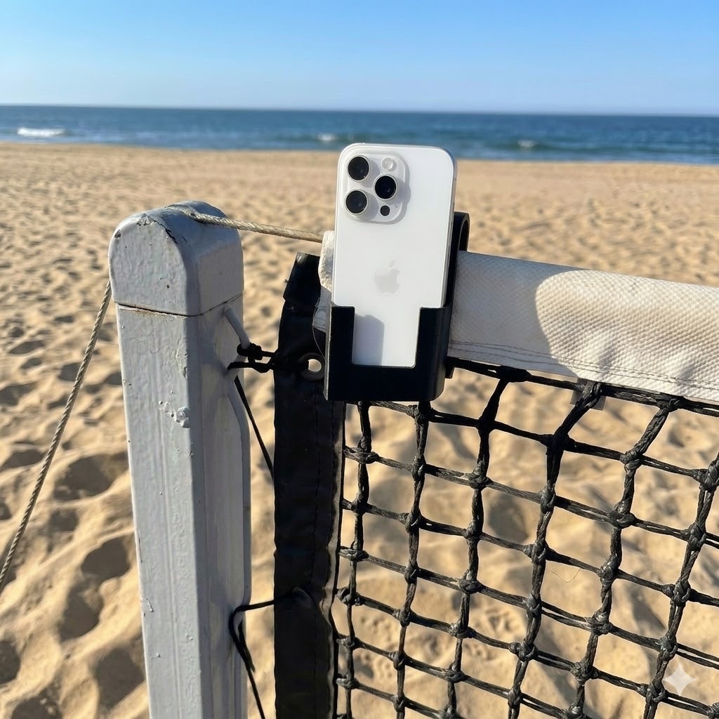Suporte Duplo Celular para Rede Beach Tennis Futev
