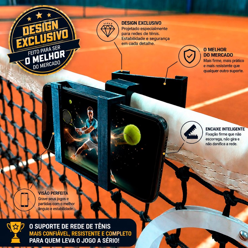 Suporte Celular Rede Tennis, Beach Tennis, Padel �