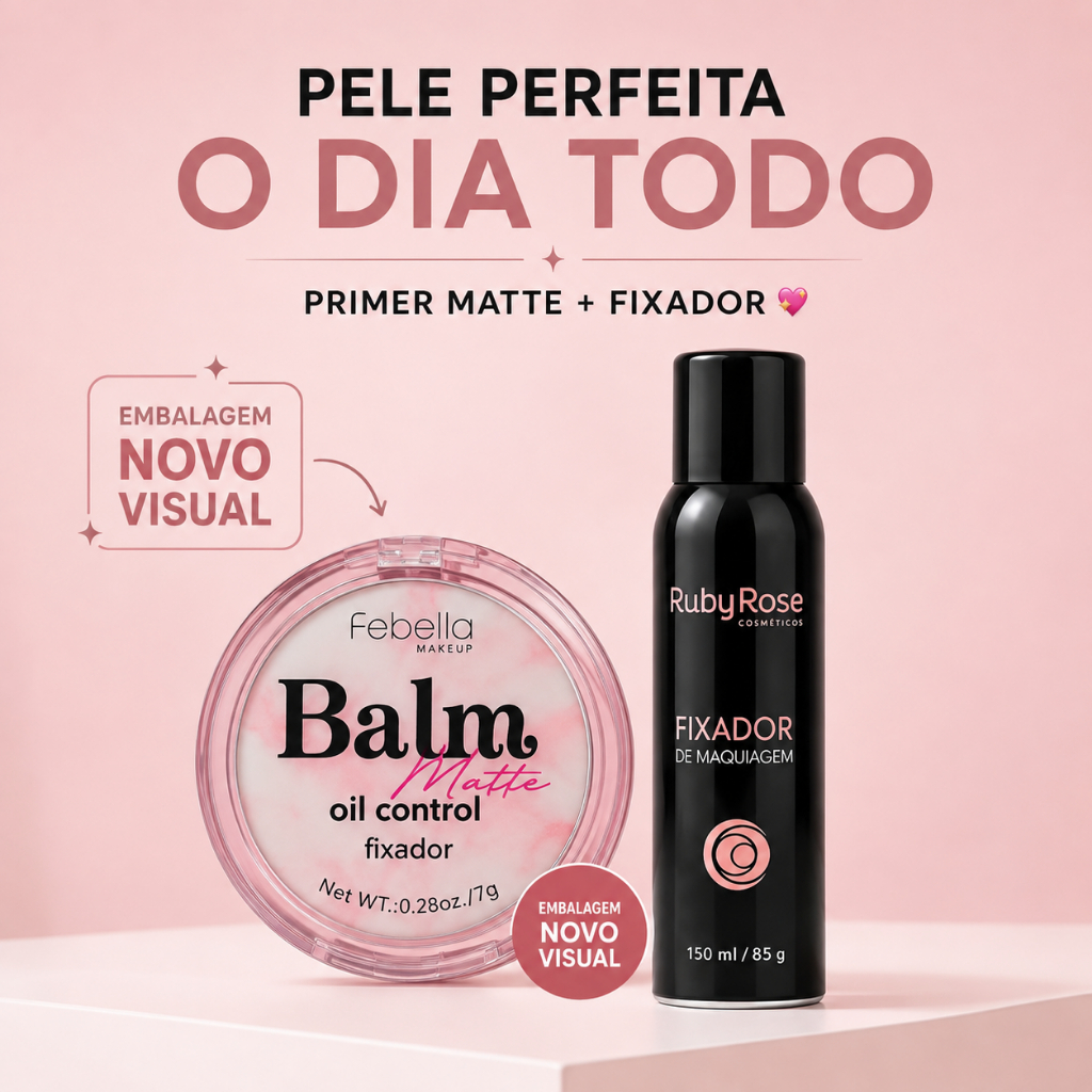 Kit Primer Matte+Fixador de Maquiagem Ruby RoseCon