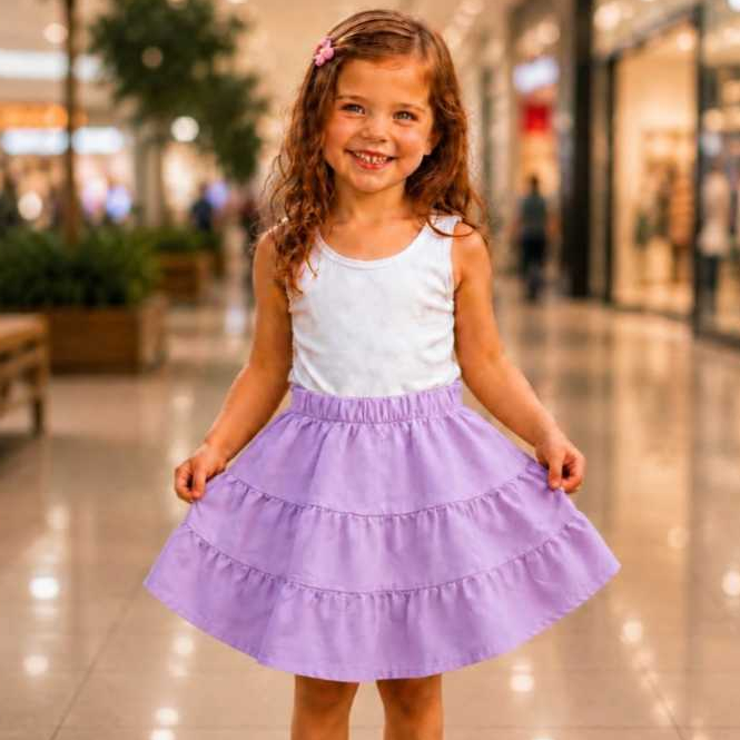 Saia Infantil Saia Tres Marias Lisa Casual Igreja 