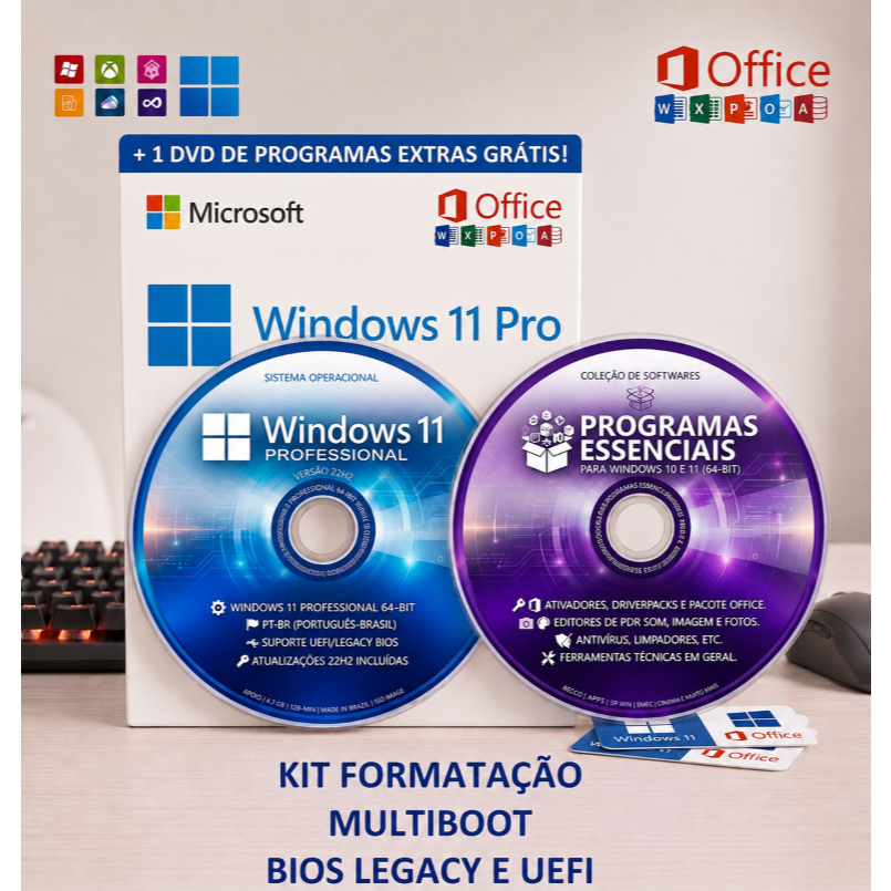 DVD Windows 11 PRO – 64 BITS + DVD Programas