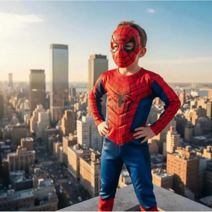 Roupa Infantil Fantasia Longa Enchimento H-aranha 