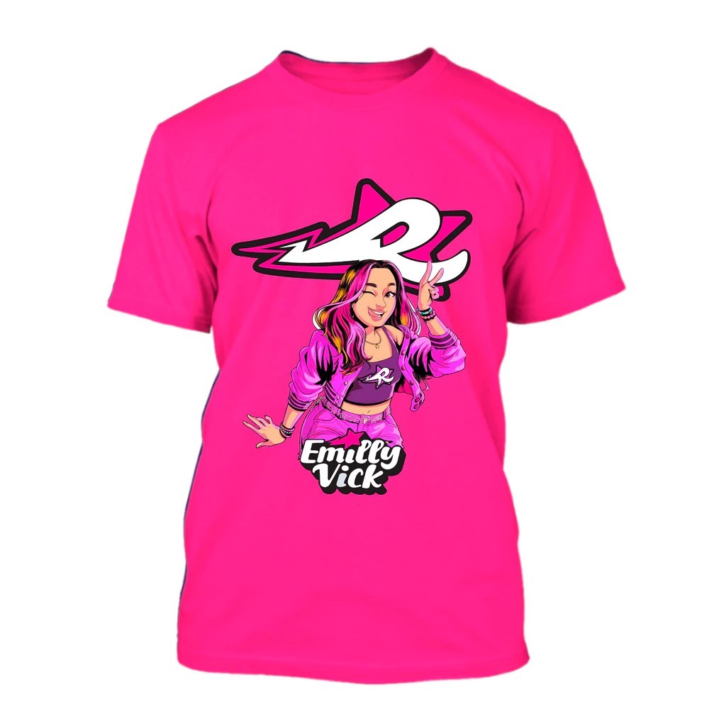 Camiseta Emilly Vick e Os Rosa 100% Algodão Infan
