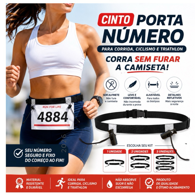 Cinto para corrida sem furar a camiseta