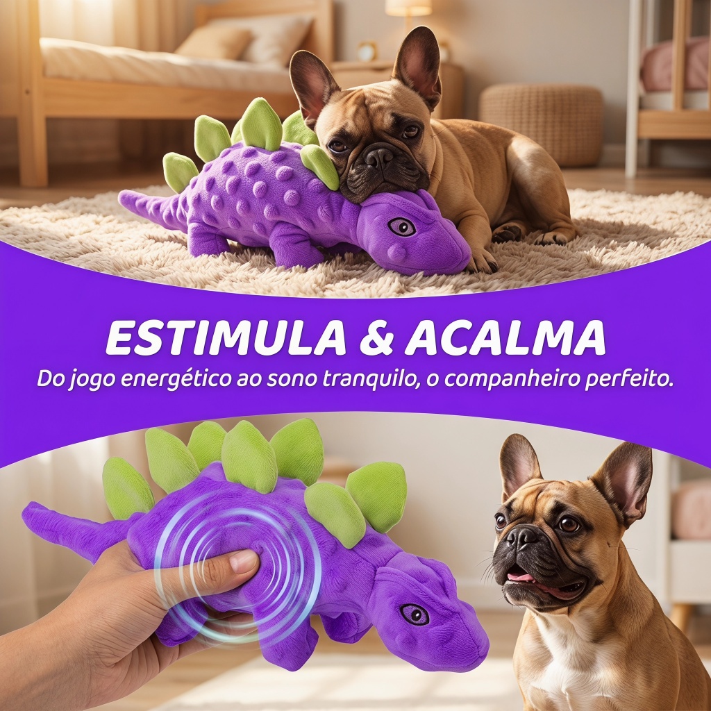 Brinquedo Pelúcia c/ Apito | Dinossauro Estegossa