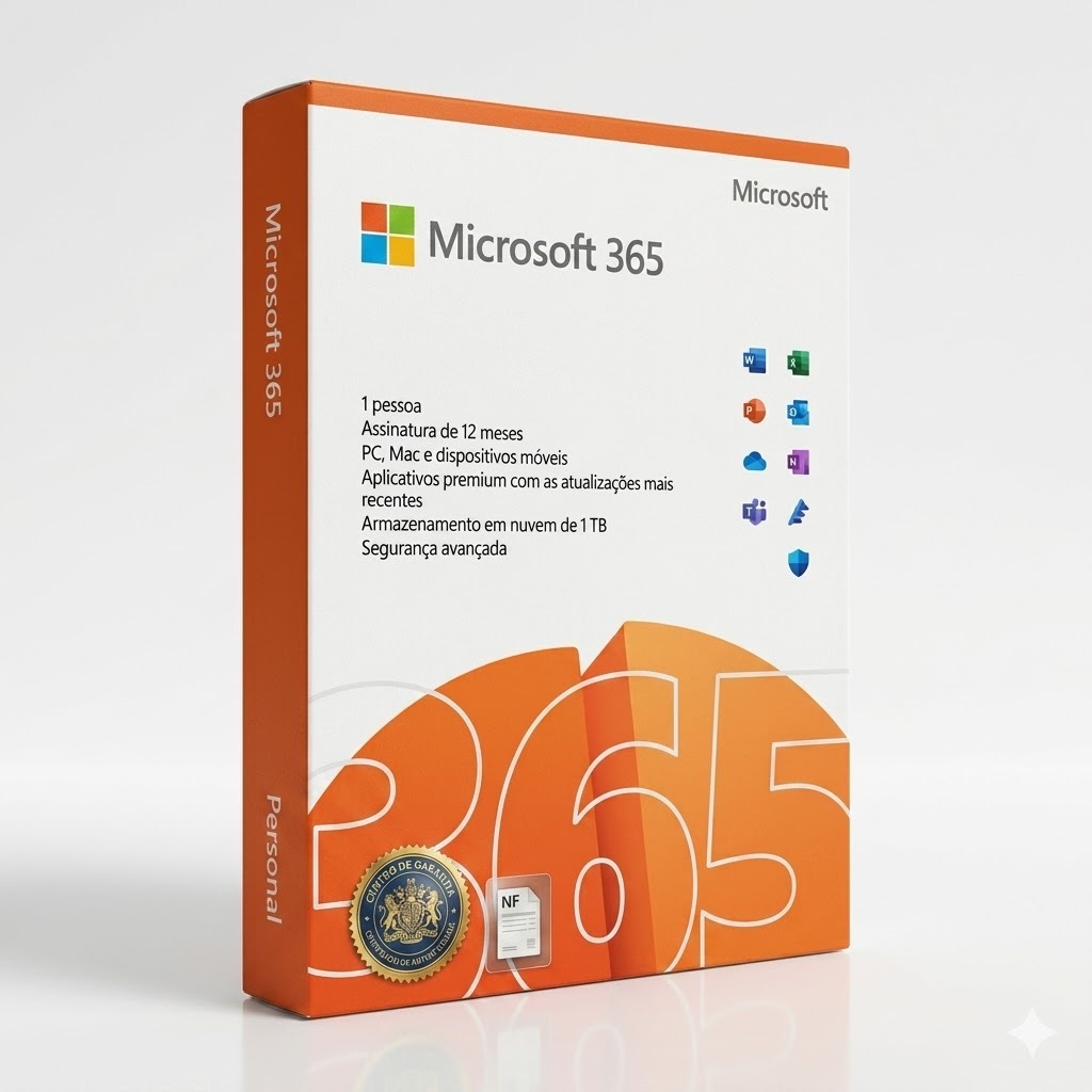 Microsoft Office 365 Mídia Física Licença 12 Me