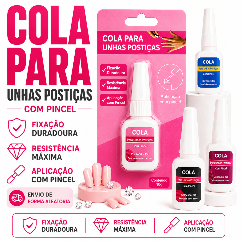 Cola Para Tips e Unhas Postiças 10g Com Pincel Al