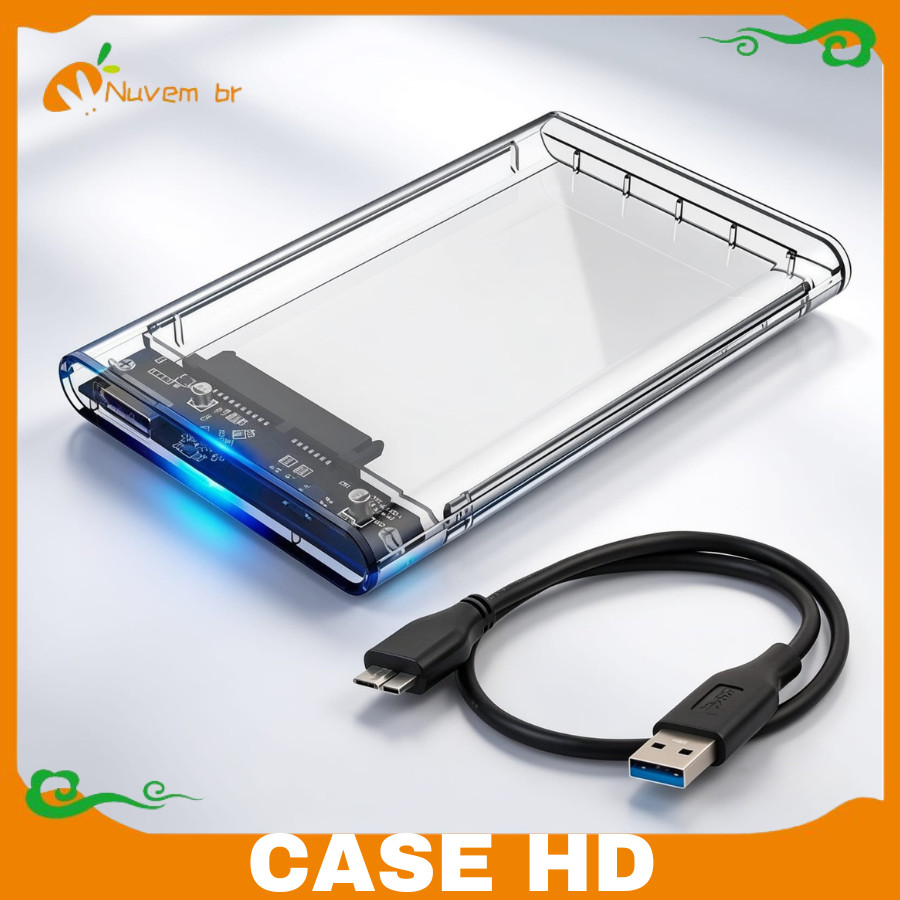 Case Hd Externo 2.5 transparente Compativel Ps4 Xb