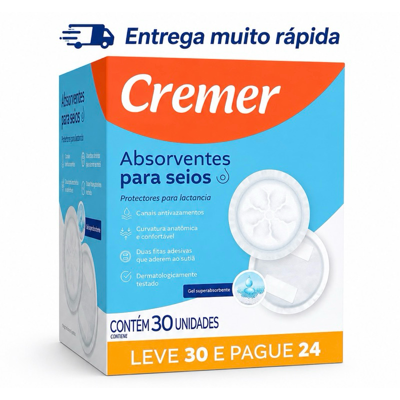 Absorvente de seios Cremer 30 unidades