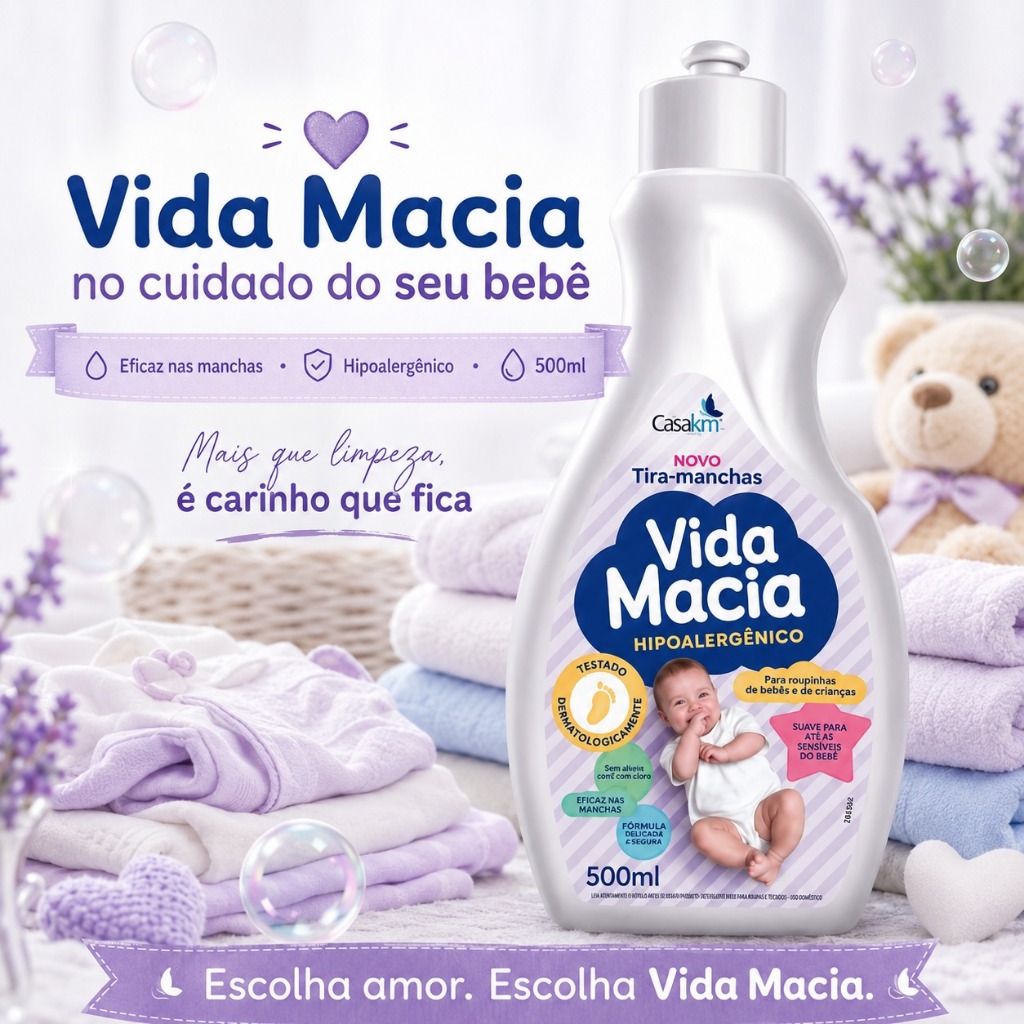 Tira Manchas Vida Macia 500ml Hipoalergênico para