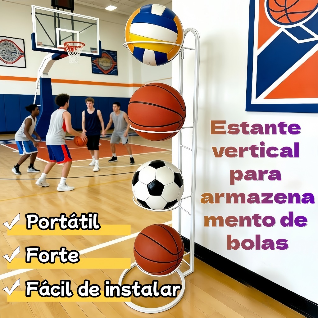 Suporte Vertical 4 Andares Organizador de Bolas Fu