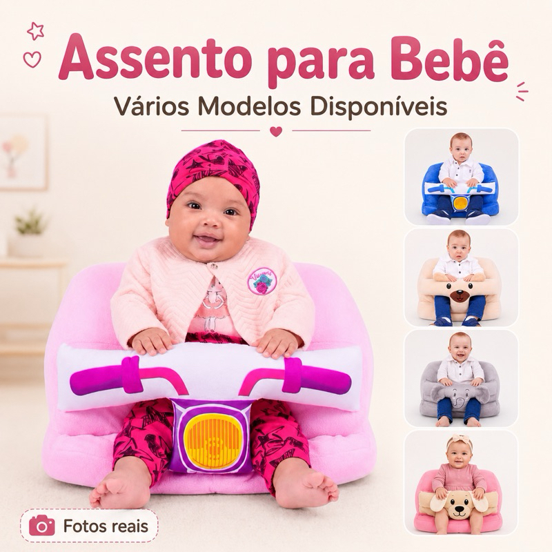 Assento para Bebê Sofazinho Infantil de Pelúcia 