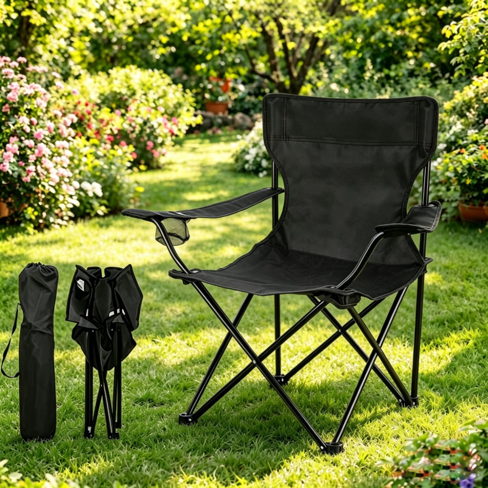 cadeira camping dobravel 200kg Com Porta Copos e A
