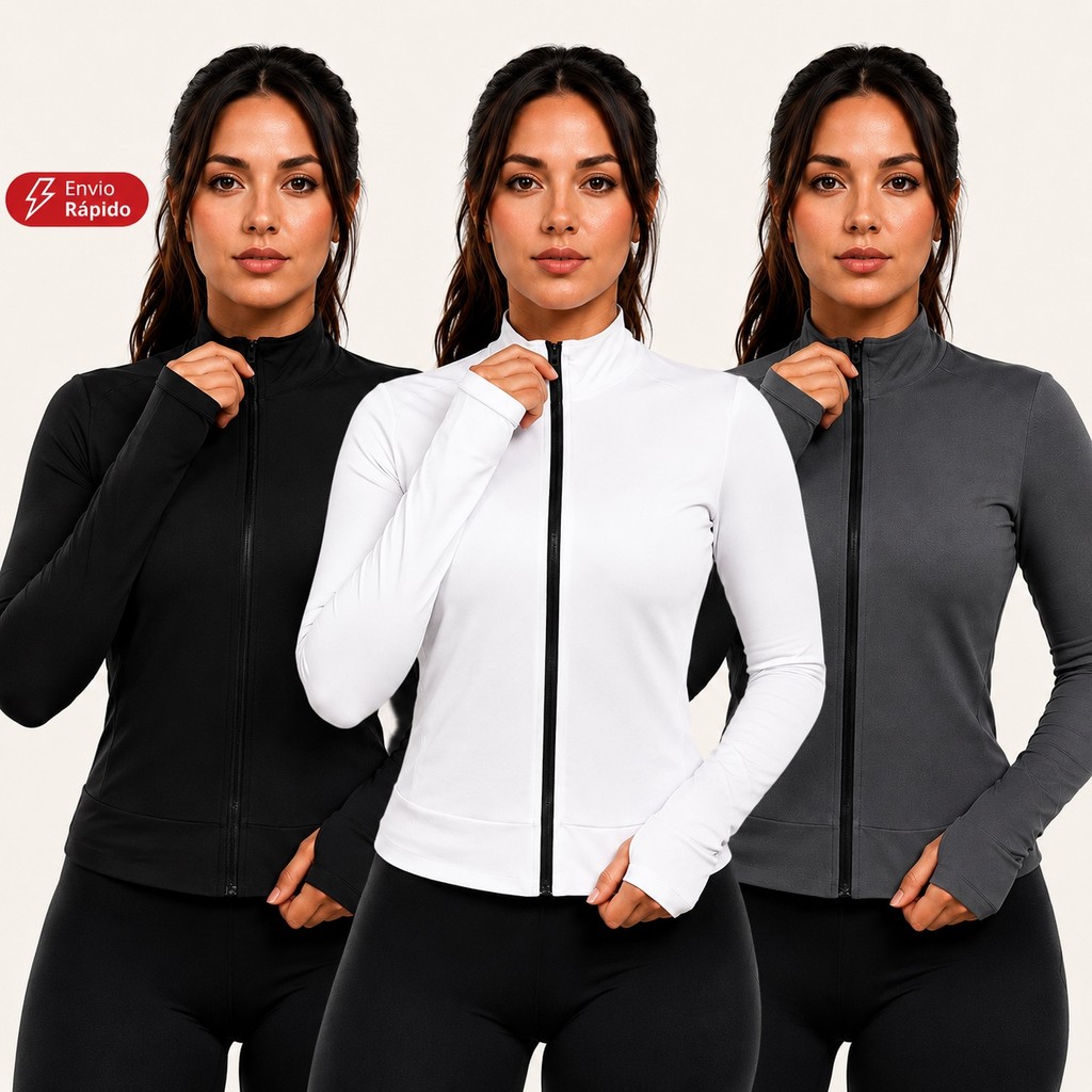 Casaco Dryfit Feminino Slim Proteção UV Academia