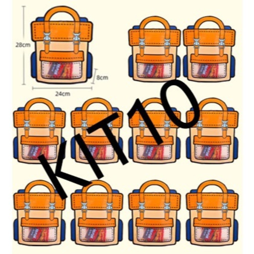 KIT10 Saco selado em forma de mochila de cartoon, 