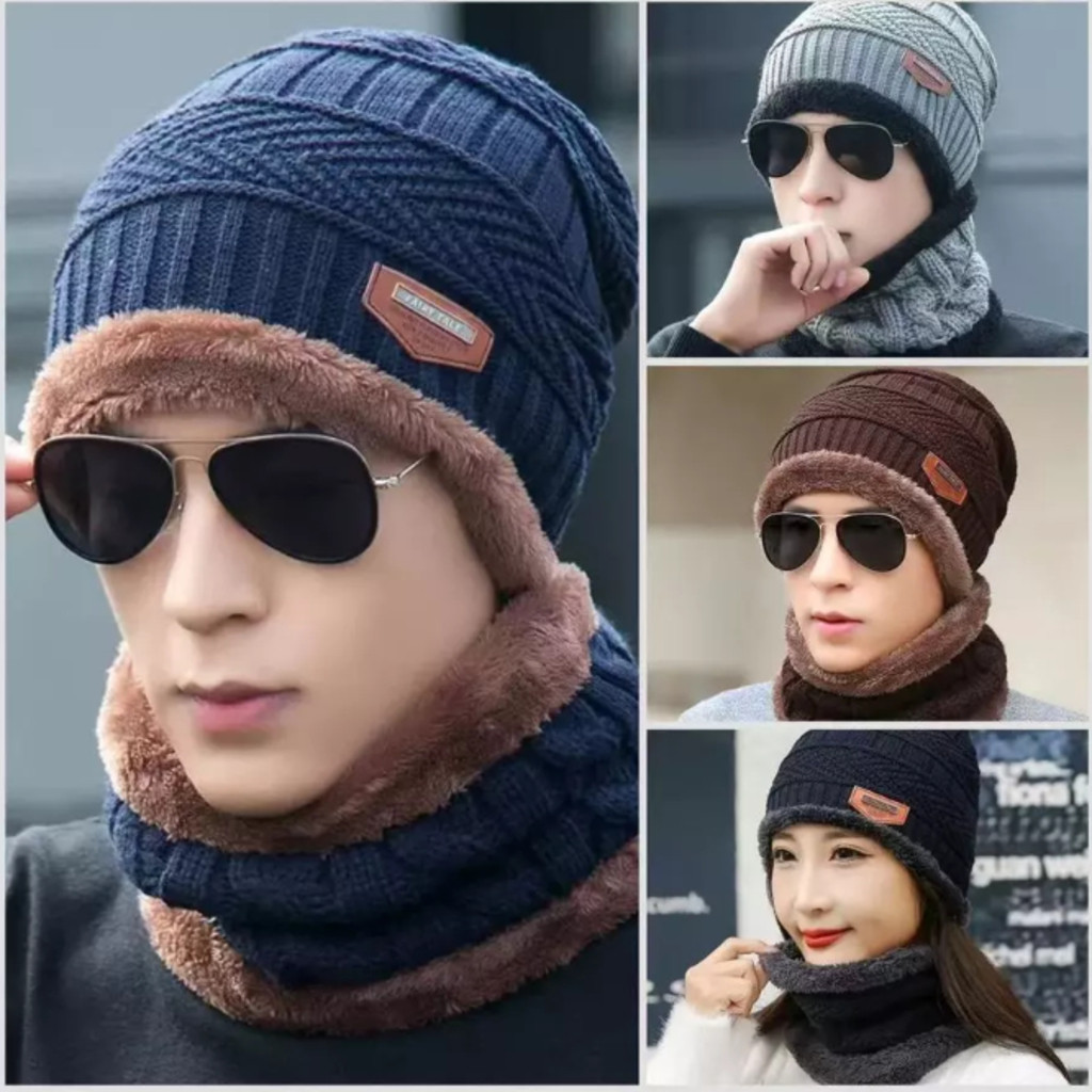 KIT Conjunto Touca Gorro Cachecol Flexível + Quen