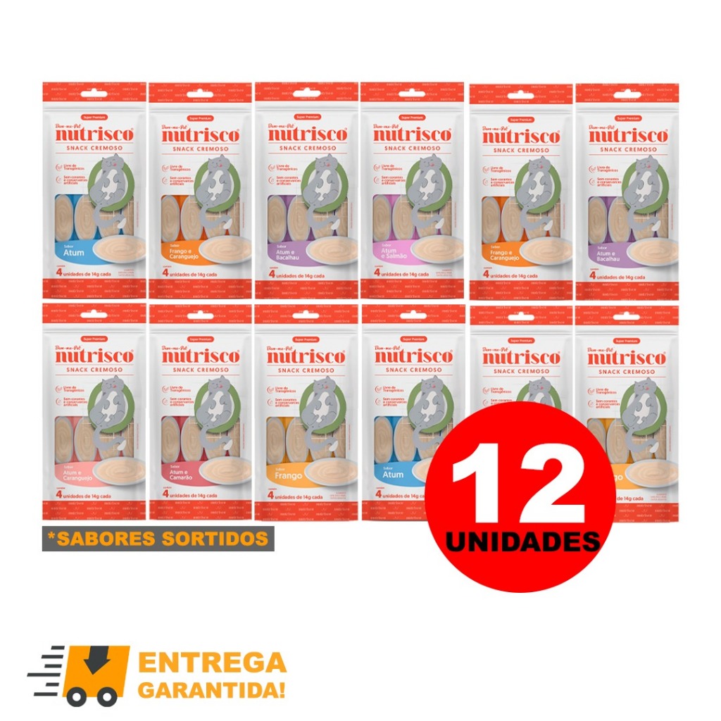 Petisco Cremoso Nutrisco Snack para Gatos 56g com 